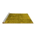 thumbnail image 2 of Ahgly Company Machine Washable Indoor Square Oriental Yellow Industrial Area Rugs, 7' Square, 2 of 4