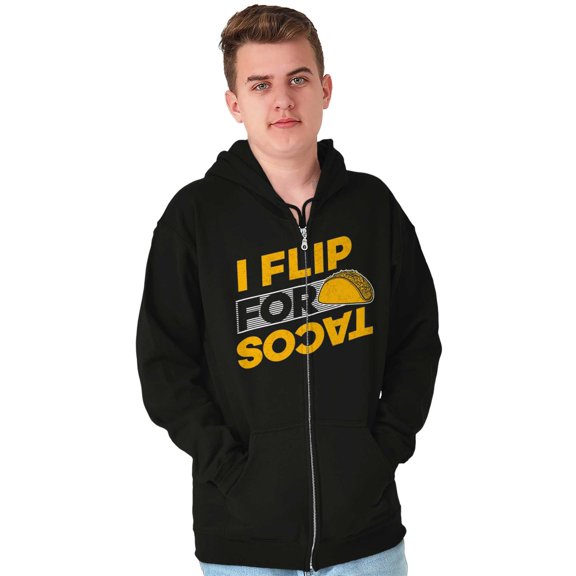 Funny Tacos Tuesday Eat Food Party Unisex Fleece Graphic Zip Up Hoodie Brisco Brands 2X