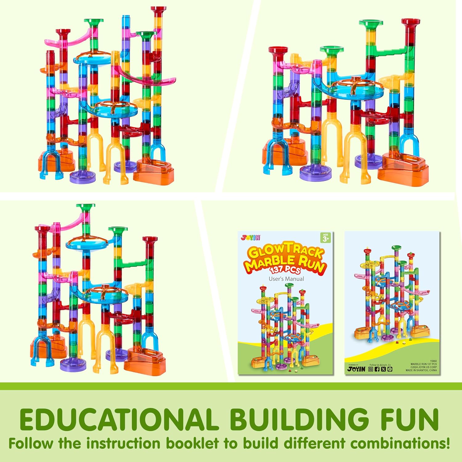 Joyfy 137-Piece Glowing Marble Run Game Set photo 5