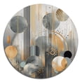 thumbnail image 2 of Designart "Abstract Harmony Shapes and Lines II" Abstract Marble Metal Round Wall Art Prints, 2 of 5