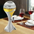 thumbnail image 4 of Spherical Wine Dispenser, 3L/101oz Capacity with Built-in Ice Tube and LED Lights, Silver ABS/PET Construction, for Parties and Bars, 4 of 14