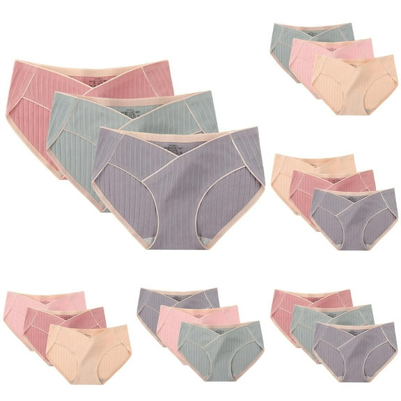 Bovxnpu Plus Size Maternity Panties for Pregnancy, 3PC Womens Cotton Maternity Underwear Breathable Pregnancy Panties Postpartum Under Bump Underwear Fall Winter