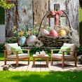 thumbnail image 4 of TIMIFIS Polyester Fiber Background Cl Oth, Spring Wreath Fence Easter Photo Material Photography Background Cloth Home Decor, 4 of 6