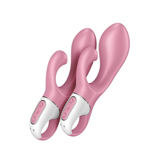 Satisfyer Air Pump Bunny 2 Rabbit Vibrator with Inflatable Shaft - G-Spot and Clitoris Stimulation, Vibrating Dildo, Clit Stimulator, 12 Powerful Vibration Programs - Waterproof, Rechargeable