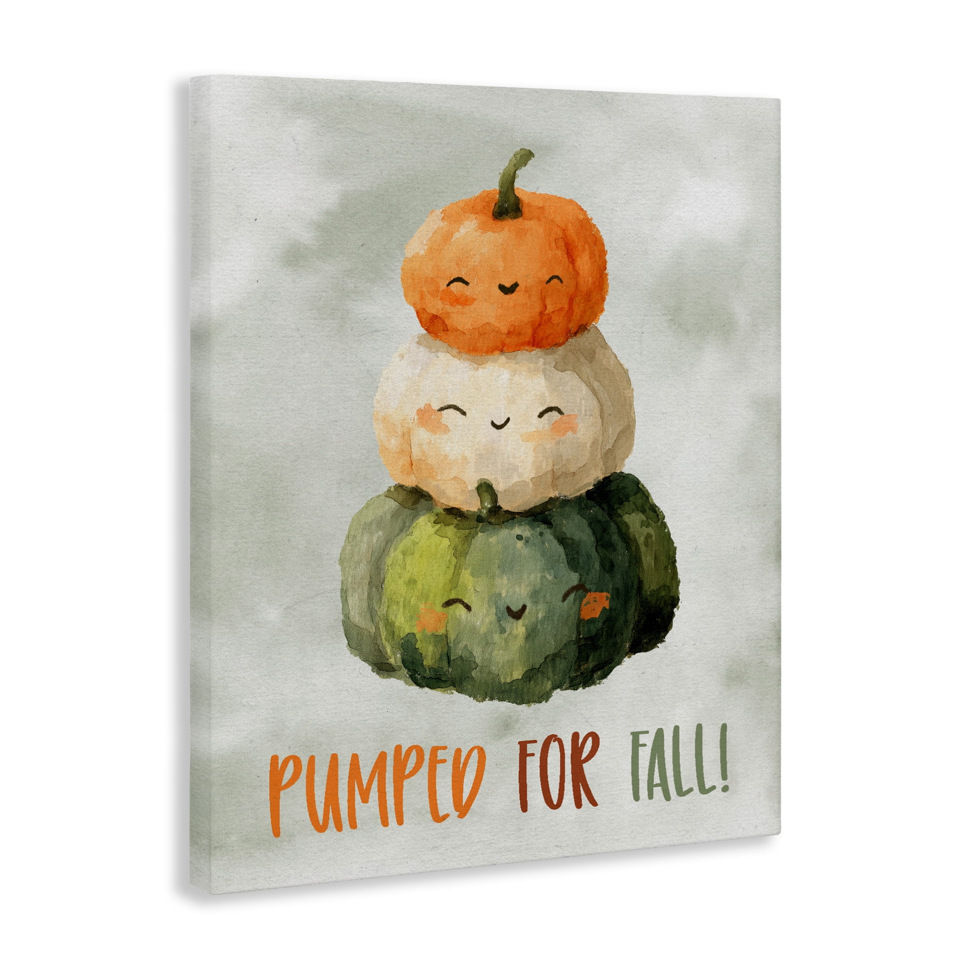 Stupell Industries Smiling Pumpkins Pumped For Fall Canvas Wall Art, design by Ziwei Li