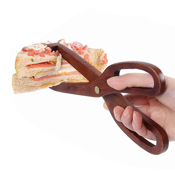 SPRING PARK Bread Tongs, Wooden Tongs, Premium Wooden Kitchen Tongs