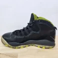 thumbnail image 4 of Ni - ke Ni - ke Air Jordan Retro 10 Mens Size 8.5 Black Venom Green (310805-033), 4 of 5