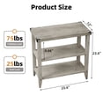thumbnail image 2 of Farmhouse End Table Rustic Side Table Set Of 2 With Storage Shelf For Small Spaces Grey Bedside Table Narrow Nightstand For Living Room, Bedroom, Grey, 2 of 5
