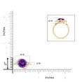 thumbnail image 4 of ANGARA Natural Round 1.7 ct Amethyst and Diamond Three Stone Bypass Ring in 14K Yellow Gold for Women (Size-8mm) | February Birthstone, Anniversary, Jewelry Gift for Women | Natural Amethyst Ring, 4 of 8