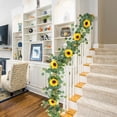 thumbnail image 4 of Guirnalda de Hojas Artificiales con Flores Artificiales y Enredaderas Verdes – 1,8 Metros de Follaje de Plástico para Decoración de Verano, Puerta Principal, Porche, Arco de Boda, Pared y Decoración, 4 of 7