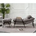 thumbnail image 3 of MCombo Modern Accent Recliner with Ottoman, Fabric Armchair for Living Room Bedroom 4055(Dark Grey), 3 of 9