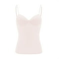 thumbnail image 3 of WTXUE Womens Summer Tops Tank Tops with Built in Bras, Women's Solid Color with Bra Pads Scoop Neck Sleeveless Sleeveless Built-in Bra Leisure Camisole, Beige, 3 of 6