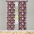 thumbnail image 3 of Ambesonne Pink Floral Curtains, Burgeoning Arrangement, Pair of 28"x84", Charcoal Grey Pink Green, 3 of 5