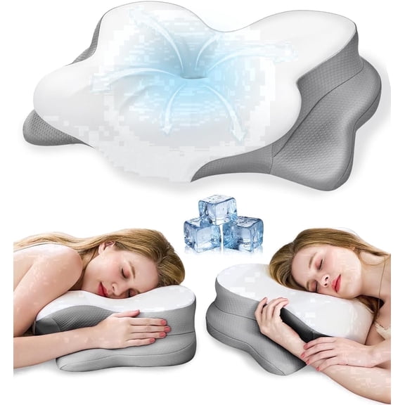 CosBed Cervical Neck Pillow for Pain Relief, Ergonomic Memory Foam Pillow, Contour Memory Foam Pillow for Side Back Stomach Sleepers