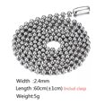 thumbnail image 3 of Hot Titanium Steel Beads Necklace Charm Silver/Gold/Black Long Chain Jewelry, 3 of 8