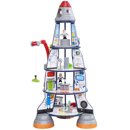 UPC 706943634431 product image for KidKraft Wooden 2-Section Rocket Ship Play Set with Moving Crane  Astronauts  Al | upcitemdb.com