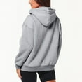 thumbnail image 4 of VISALY Womens Zip Up Hoodies Sweater Jacket Womens Oversized Zip Up Baggy Loose Zipper Sweatshirt Coat with Double Pockets Jacket Casual Sweaters Tunic Sweater Long Sleeve Sweaters Grey L, 4 of 8