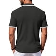 thumbnail image 3 of Mens Polo Casual Shirts Short Sleeve Waffle Knit Polo Shirts for Men Vintage Golf T Shirts Summer Beach Daily Wear, 3 of 4
