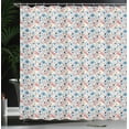 thumbnail image 3 of Ambesonne Kawaii Shower Curtain, Egg Bacon Coffee and Hearts, 69"Wx84"L, Dark Salmon Blue and Mustard, 3 of 4