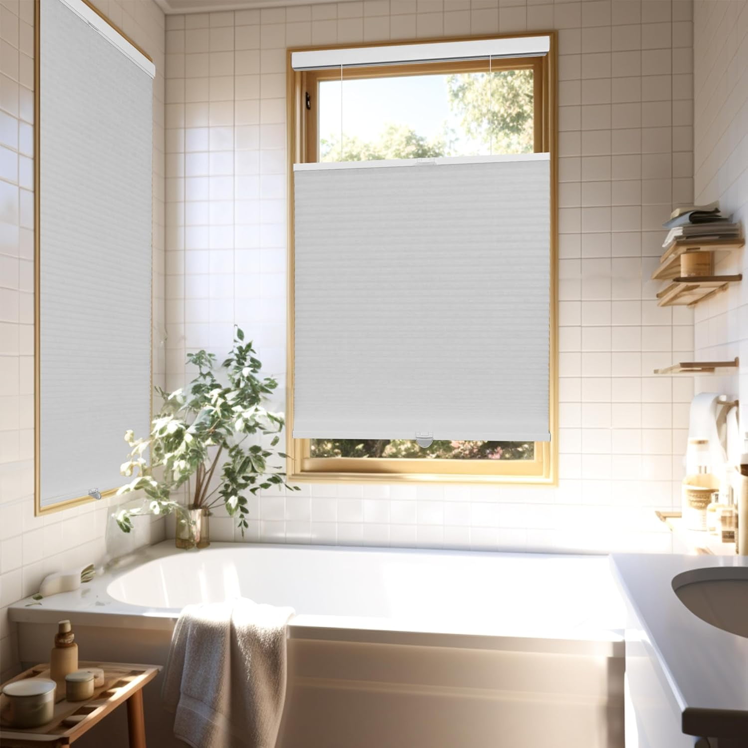 Chicology Salt Light Filtering Cordless Top Down Bottom Up Cellular Shades 40.25 in. W x 72 in. L