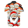 thumbnail image 4 of Aobny Short Sleeve Workout Shirt Santa Oversized Collared T-Shirts Button-Up Men Christmas Graphic Tees Men,L, 4 of 5