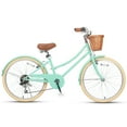 thumbnail image 6 of Glerc Missy 24" Girls Cruiser Bike 6-Speed Women's Hybird Bicycle for Ages 7-11 Years, Mint Green, 6 of 12