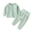 thumbnail image 3 of IROINNID Toddler Kids Set Cotton Stand Collar Long Sleeve and Pants Shoulder Buckle High-waisted Pants 1Y, 3 of 5