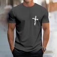 thumbnail image 5 of Ankishi Christian T Shirts for Men Cross Crewneck Casual Graphic Tees Loose Fit Basic Tops Short Sleeve for Travel Commuting, 5 of 7