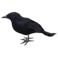 thumbnail image 2 of Cuervos con plumas negras de Halloween, decoración de cuervos artificiales aterradores hechos a mano de aspecto realista para fiestas, eventos, hogar, Estilo A, 2 of 8