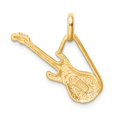 thumbnail image 3 of 14k Yellow Gold Brushed & Diamond-cut Guitar Pendant, 3 of 5