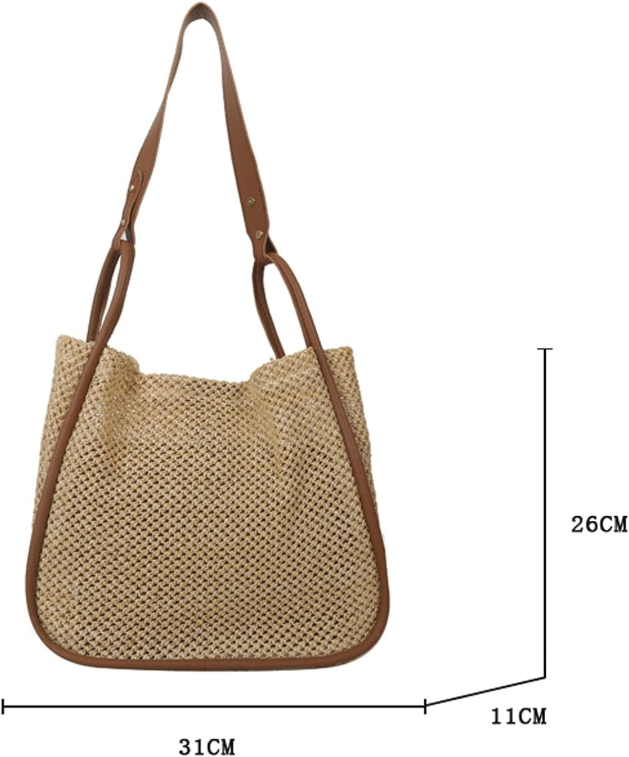 CoCoMangos Beach Bags for Women Crochet Woven Tote Bag Large Travel Shoulder Handbag Bag Beach Purse Mesh Hollow