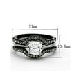 thumbnail image 4 of His and Hers 4pc Black Stainless Steel and Titanium Wedding Engagement Ring Band Set Size Women's 07 Men's 13, 4 of 6