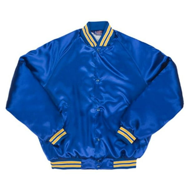 Gala Affair - Adult Satin Solid Quilt Lined Jacket, Royal White & Gold ...