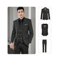 thumbnail image 7 of Linen Suits for Men Casual Wedding Suits Men 3 Piece Suits Groomsmen Tuxedos Summer Beach Prom Set Black L, 7 of 7