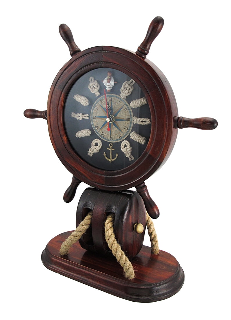 Large Metal Nautical Sailing Boat Mantel Clock