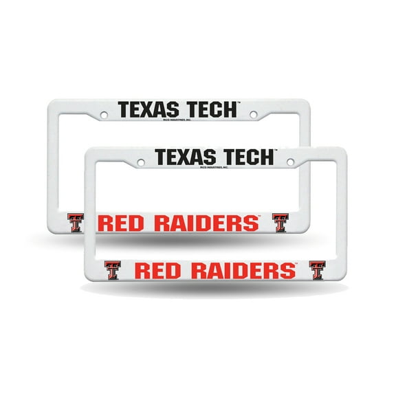 Texas-Tech Raider's Raised Letter Plastic License Plate Frame - Set of 2 Frames