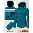 thumbnail image 5 of GEO-THERM Women's Softshell Jacket Hooded Waterproof Lightweight Windbreaker Jacket for Outdoor Hiking Camping, 5 of 7