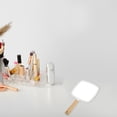 thumbnail image 3 of Unique Bargains Portable Square Wood Handle Vanity Makeup Mirror Handheld Cosmetic Mirror White, 3 of 7
