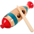 thumbnail image 1 of 2 Sets Wood Guiro Percussion Instruments Fish Shaped Guiro Instrument for Beginner with Stick, 1 of 9