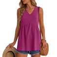 thumbnail image 4 of enyan Womens Tank Tops Loose Fit Womens Tank Tops 2026 Spring Summer Vacation Outfits V Neck Loose Sleeveless Blouse Casual Shirts Fashion Clothes,Dark Purple,S, 4 of 7