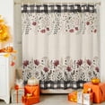 thumbnail image 4 of Shower Curtain 66"W x 72"L Fall Rustic Flowers Black Fabric Shower Curtains Set with Hooks Water Repellent Bathroom Curtains Machine Washable Bathroom Accessories, 4 of 6