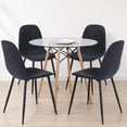 thumbnail image 1 of Comedor 4 Sillas Azul Marino con Mesa Redondo Transparente - Homemake Furniture, 1 of 6