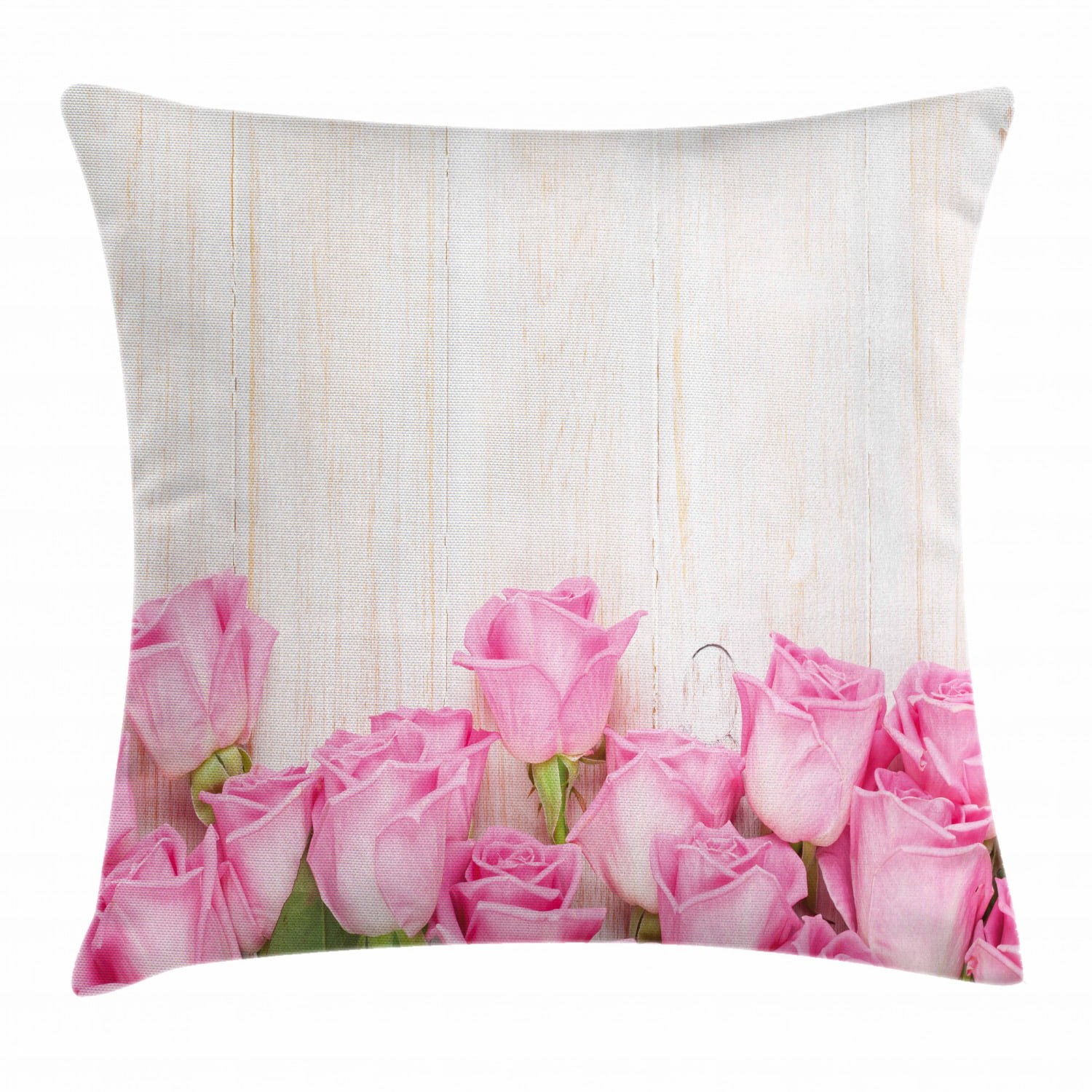 12X12 Inch Rose Digitally Printed Cushion Cover Pink Square Throw Pillow Case 
