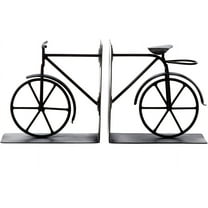 Hosley Classic Bike Bookends - 6.5" Vintage Metal Book Ends for Shelves, Heavy Duty Book Organizer for Desk, Rustic Farmhouse Book Shelf Decor, Antique Style Bookend Set, Cottagecore Home Office Deco