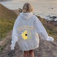 thumbnail image 1 of Sudadera unisex de gran tamaño con estampado de girasoles, mangas caídas y hombros descubiertos, estilo informal, para hombre y mujer, 1 of 5