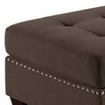 thumbnail image 3 of Pali 32 Inch Modern Square Ottoman Foam Tufted Seat Brown Linen Fabric, 3 of 5