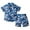 Blue, variant on Coerni Toddler Kids Boho Clothes Printed Lapel Tops Casual Shorts Sets Boys Summer Beach Outfits 1 to 3 Years Hawaii Holiday Set