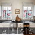 thumbnail image 4 of Pioneer Kitchen Curtains and Valance Set 24 Inch Tier Pink Paper Peony Flowers Curtains Small Drapes for Cafe Living Room Bathroom Farmhouse 3 Pieces Set Rod Pocket, 4 of 6