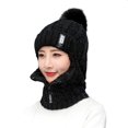 thumbnail image 1 of Jumpingount Gorros de punto de invierno a prueba de viento, gruesos, cálidos, calentadores de cuello, cremallera transpirable, gorro para exteriores, Sombreros Tipo 1 Jumpingount AP008156-01, 1 of 6