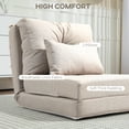 thumbnail image 3 of Newboti Furniture Convertible Flip Chair, Floor Lazy Sofa, Folding Upholstered Couch Bed with Adjustable Backrest, Metal Frame and Pillows for Living Room Bedroom, Beige BN.5762, 3 of 9